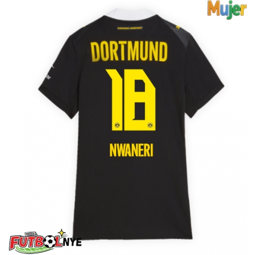 Camiseta Borussia Dortmund Ethan Nwaneri #18 Visitante Equipación para mujer 2026-27 manga corta
